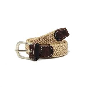 NEW SMALL SHOP boy's lil' sanibel herringbone woven stretch belt in khaki